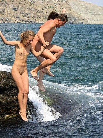 Rock jumpers going fuckin balls deep into the shimmering blue ocean below.