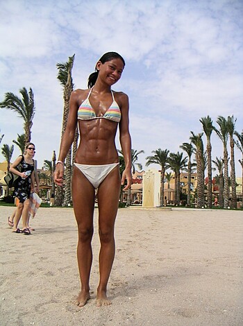"Fucking hot bitch flaunting her tits on the fucking beach, dumbass."