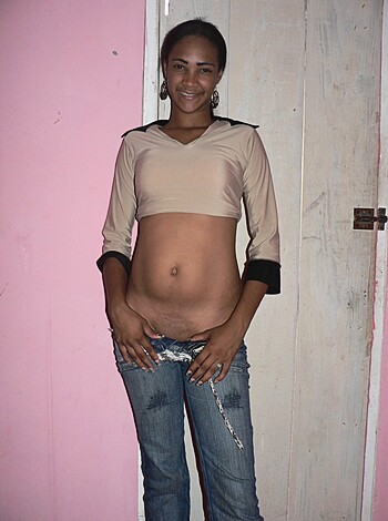 "Yeah, check out this bitch's tits and belly."