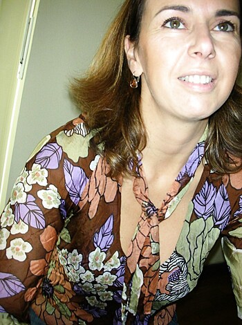 "Here's a fuckin' pic of some hot ass bitch, all slouchy and shit, with her tits hangin' out and lookin' like she wanna fuck or somethin'. Whats up?"