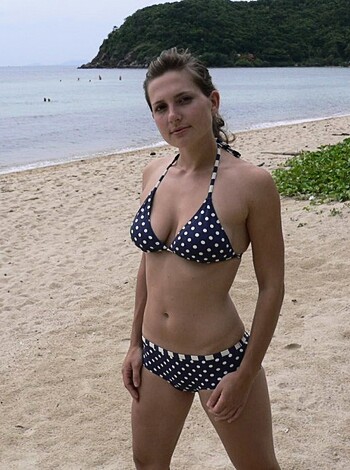 """
A hot chick, fucking rockin' a tight polka-dot bikini.
"""