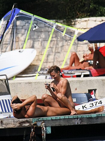 A fucking couple doing it on a goddamn boat dock.