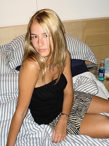 "Take a gander at this smoking hot babe in her tight ass skirt and black tee shit-talking you from her fucking comfortable bed."