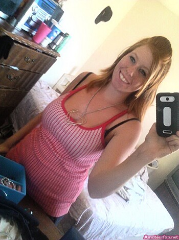 "Hey fuckface, check out this hot piece of ass taking a selfie while wearing that tight ass red and white stripped shirt."