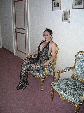 "Here's a fucking bitchy broad posin' like a whore in some cheap-ass fishnet body suit, sittin' on a dumpy ass chair with her stanky cunt legs crossed."