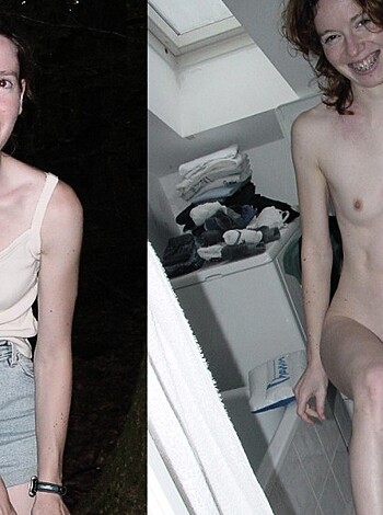 "Two naked tits and bush."