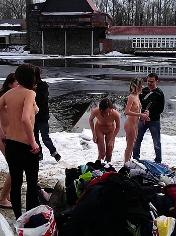 Horny Students Group Makes Hot Pictures In Winter - Photo 21