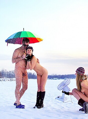 Horny Students Group Makes Hot Pictures In Winter - Photo 32
