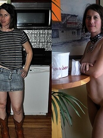 """
Two bitches in a kitchen; one has clothes on but her tits are out, while the other one's got no pants on and her snatch is hangin' out.
"""