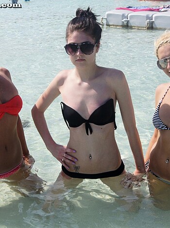 "Fucking hot chicks on the goddamn beach with their tits out, dickhead."