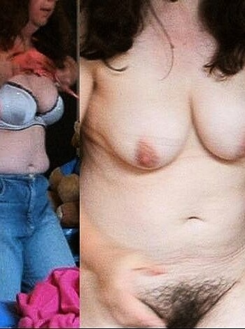 A naked bitch fondling her tits.