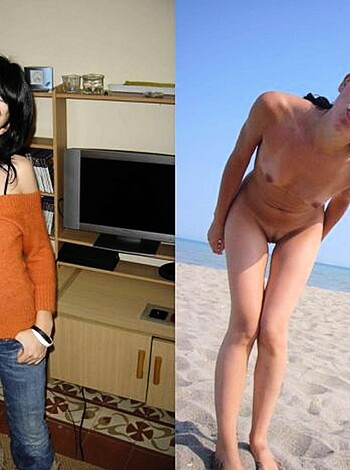 A naked bitch titty-facing while a chick does funny shit on the sand.