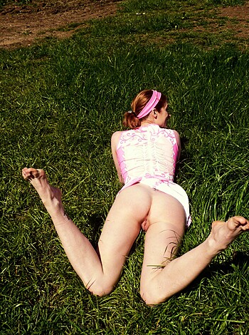 "Fucking hot bitch banging on the sandy beach with her twat wide open."