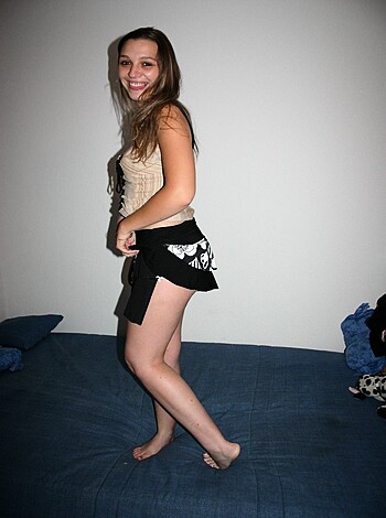 "Here's a fat cunt in a short skirt, showing off her chunky thighs."