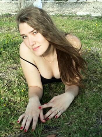 F*cking hot chick with tits out on green sh*tty lawn.