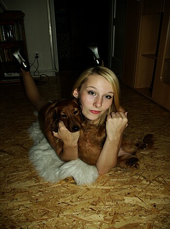 "Lazy bitch with her pooch getting pussy-licked by his mama."