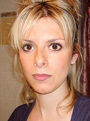 "Here's an image of some fucking bitch with her makeup on and looking like she just shit herself, you fucking dumbass."