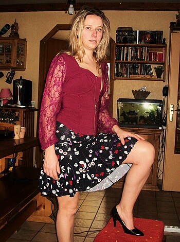 The bitch is flaunting her ass for the camera.
