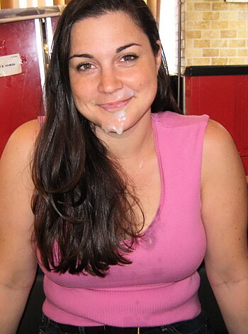 "This is fucking hilarious - look at that chick with pink shirt and stale cake crusties all over her face, smiling like she just took a dick-dip in some jizz-flavored ice cream while bustin' a nut on some sweet ass diner booth. Goddamn! Is this the kinda shit you can handle, bro? I mean, who knew a goddamned cake could be so fucking hot?"