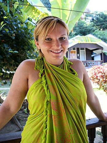 "A bitch in a fucking green dress."