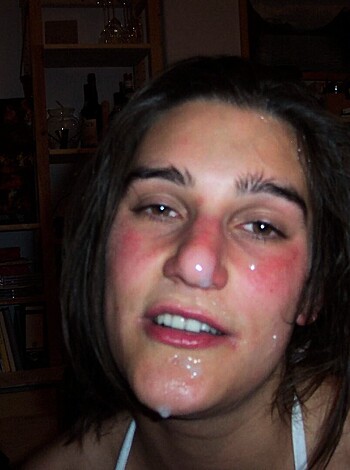 This fucking bitch is literally crying like a motherfucker, with her eyes closed and shit while her cheeks are all puffed up like a goddamn chipmunk.