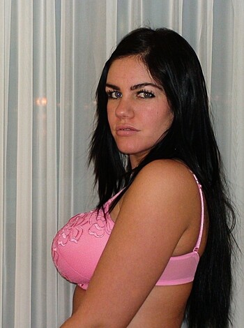 "Here's a picture of a fat cunt in a pink push-up bra."