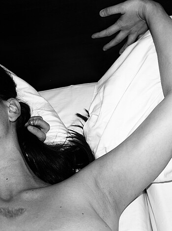"A completely fucking nude bitch taking a nap on her stomach."